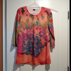 Shana Orange Tye Dye Asymmetrical Tunic